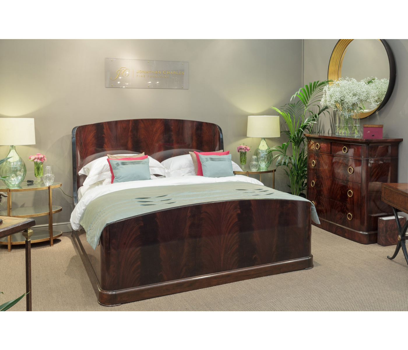 Biedermeier Mahogany UK Queen Bed