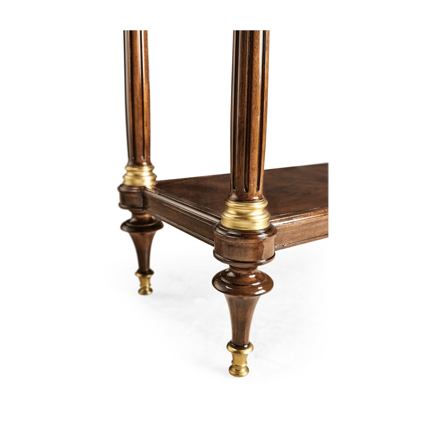 French style Mahogany console with brass gallery