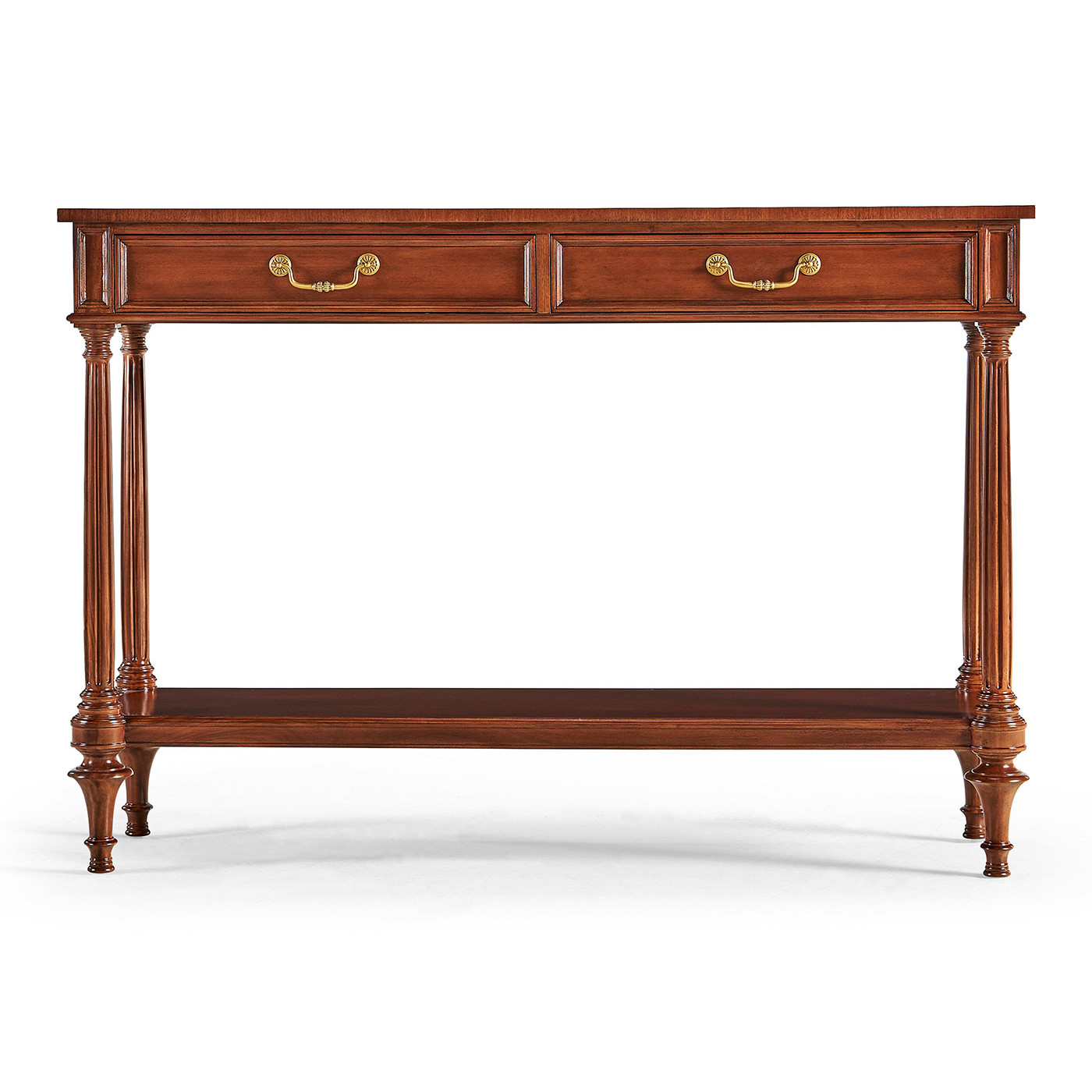 French style Mahogany console with brass gallery