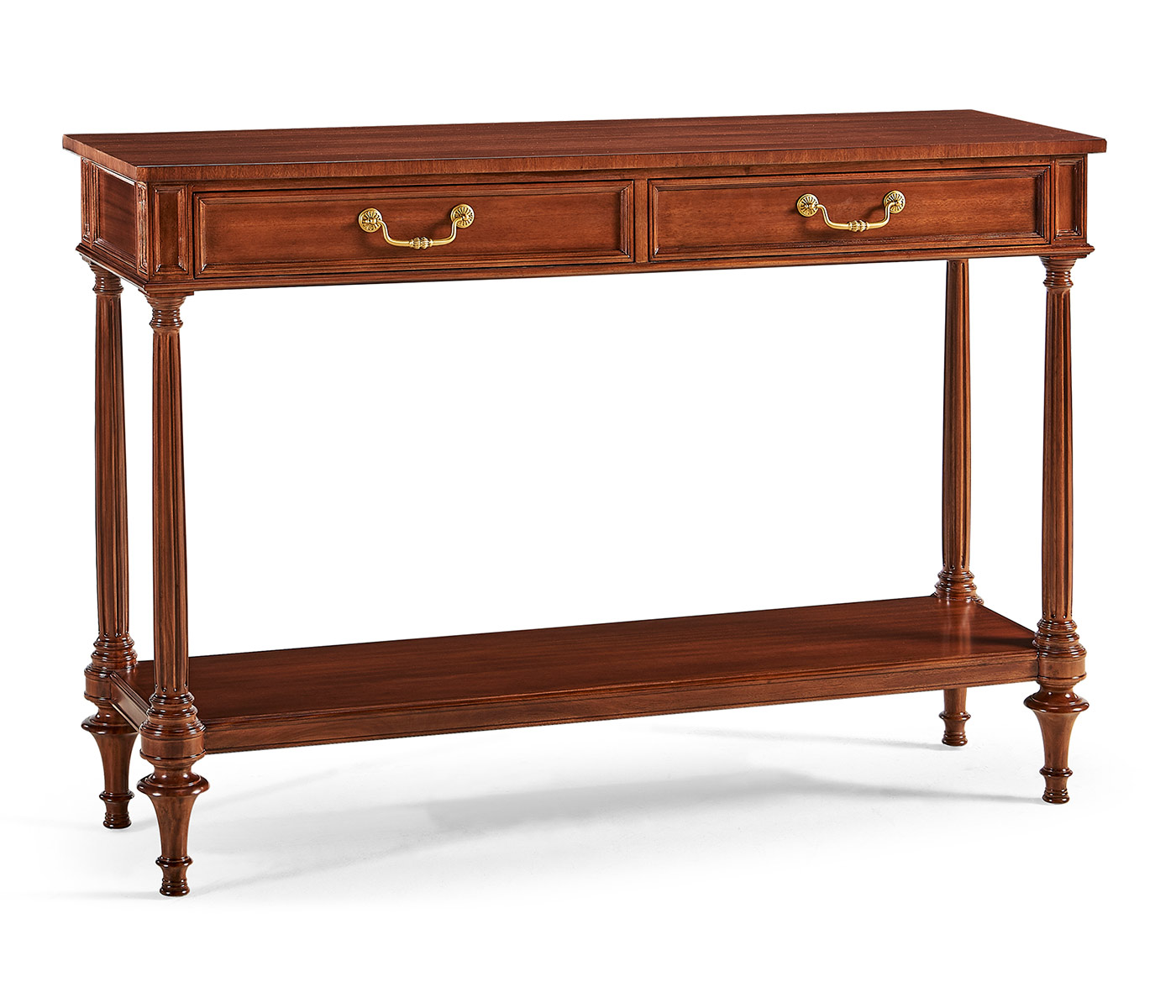French style Mahogany console with brass gallery
