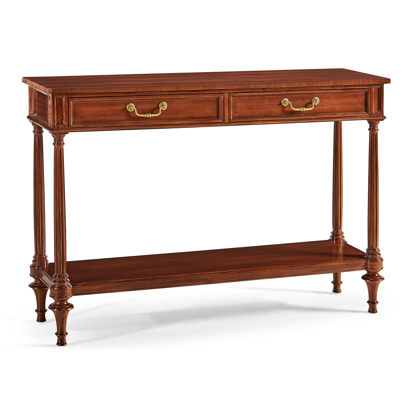 French style Mahogany console with brass gallery