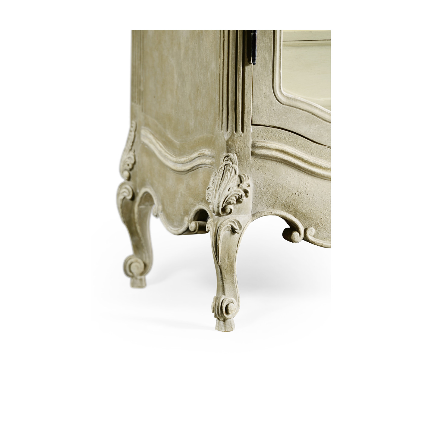 French Provincial Grey Glazed Display Cabinet