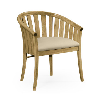 Natural Oak Tub Chair, Upholstered in MAZO