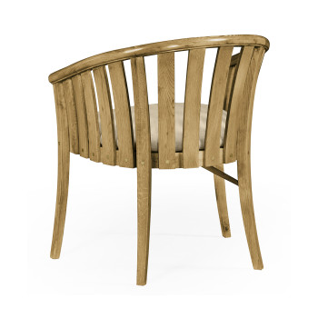 Natural Oak Tub Chair, Upholstered in MAZO