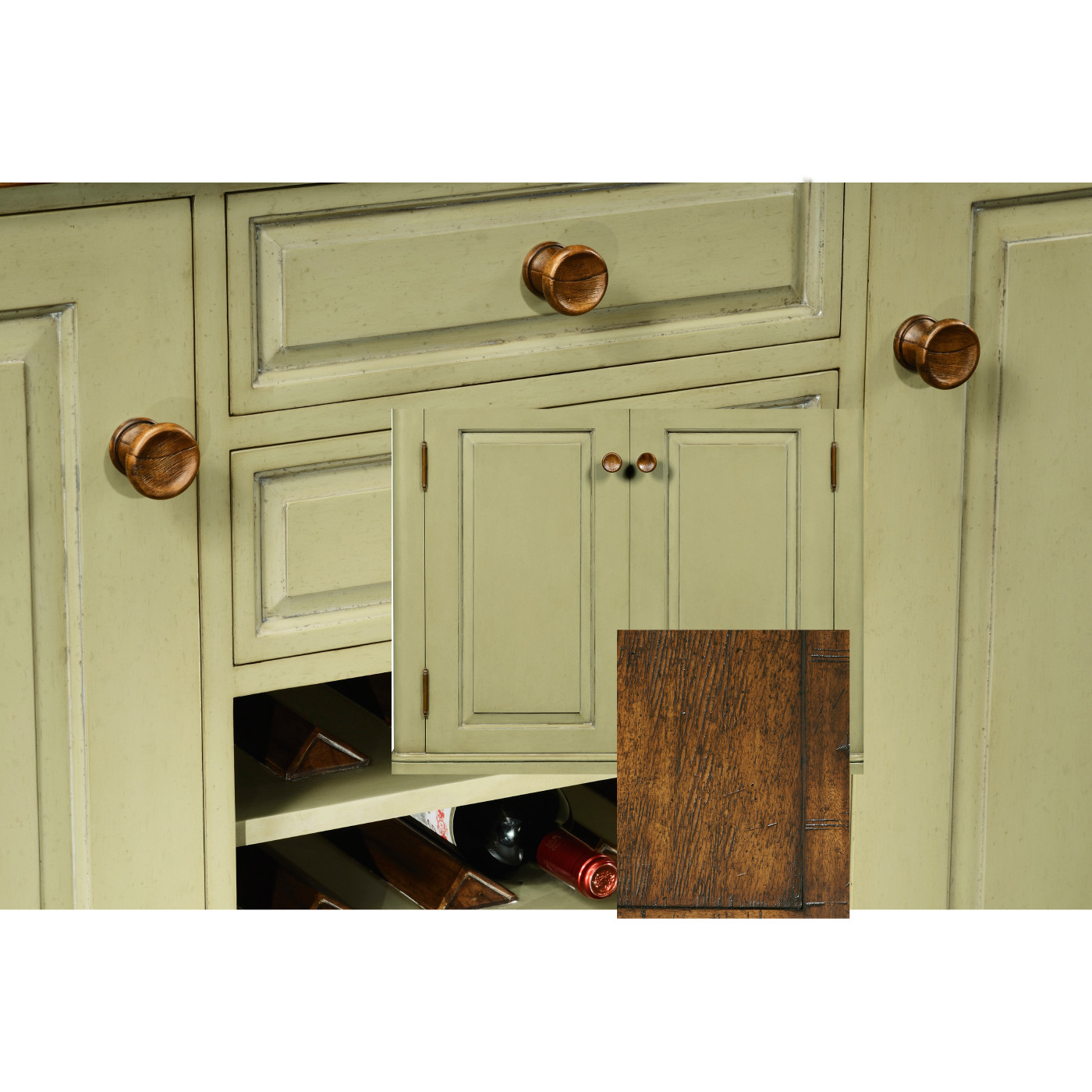 Gustavian style sideboard with wine rack