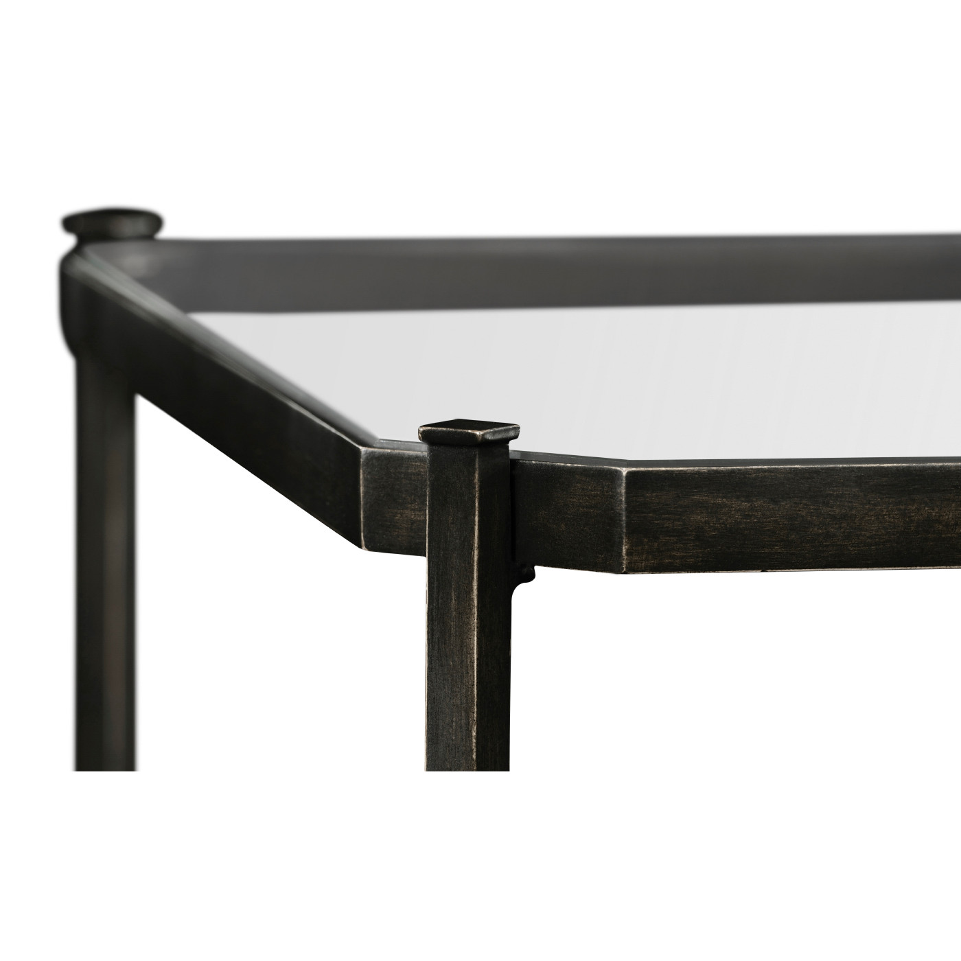 Distressed Bronze Square Side Table