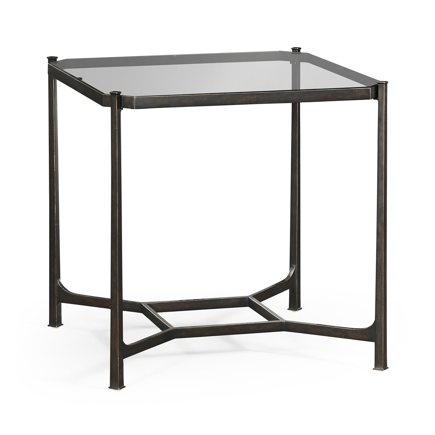 Distressed Bronze Square Side Table
