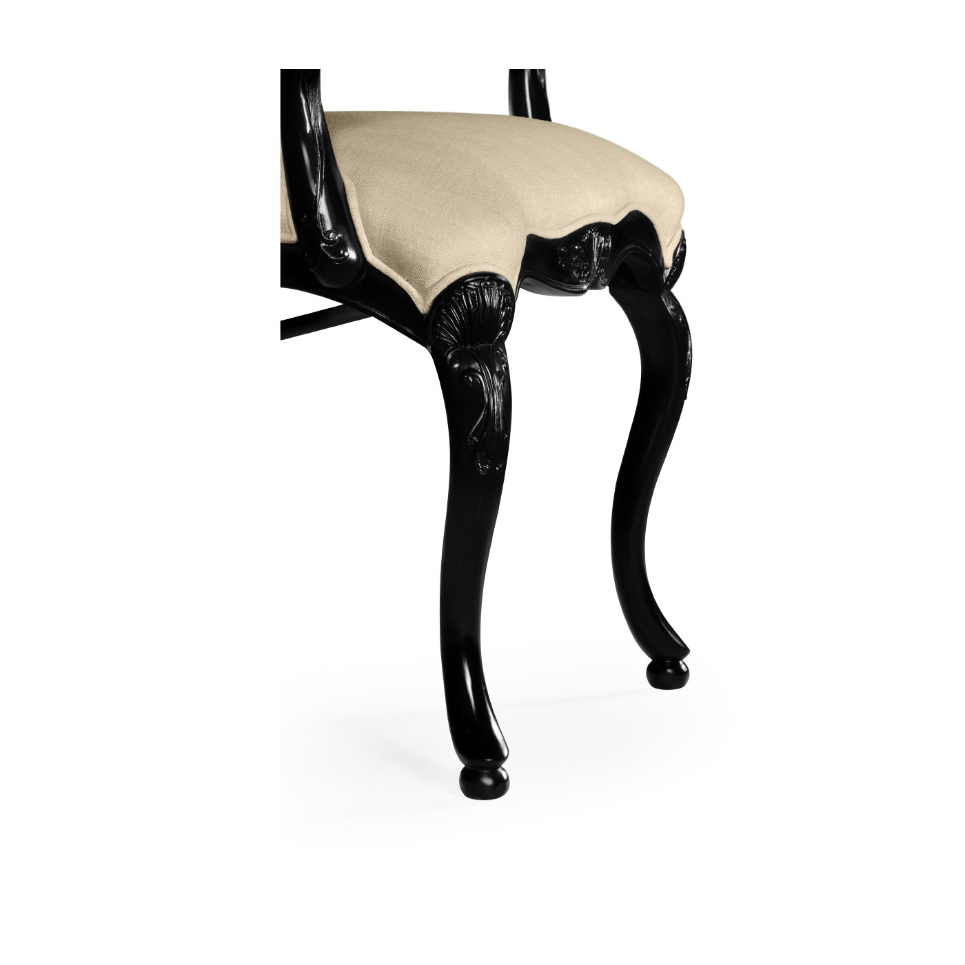 Sheraton Black Oval Back Arm Chair