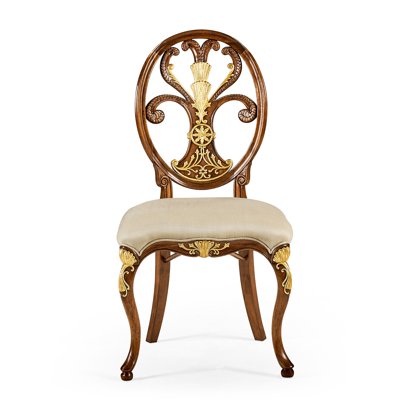 Sheraton Walnut Oval Back Side Chair