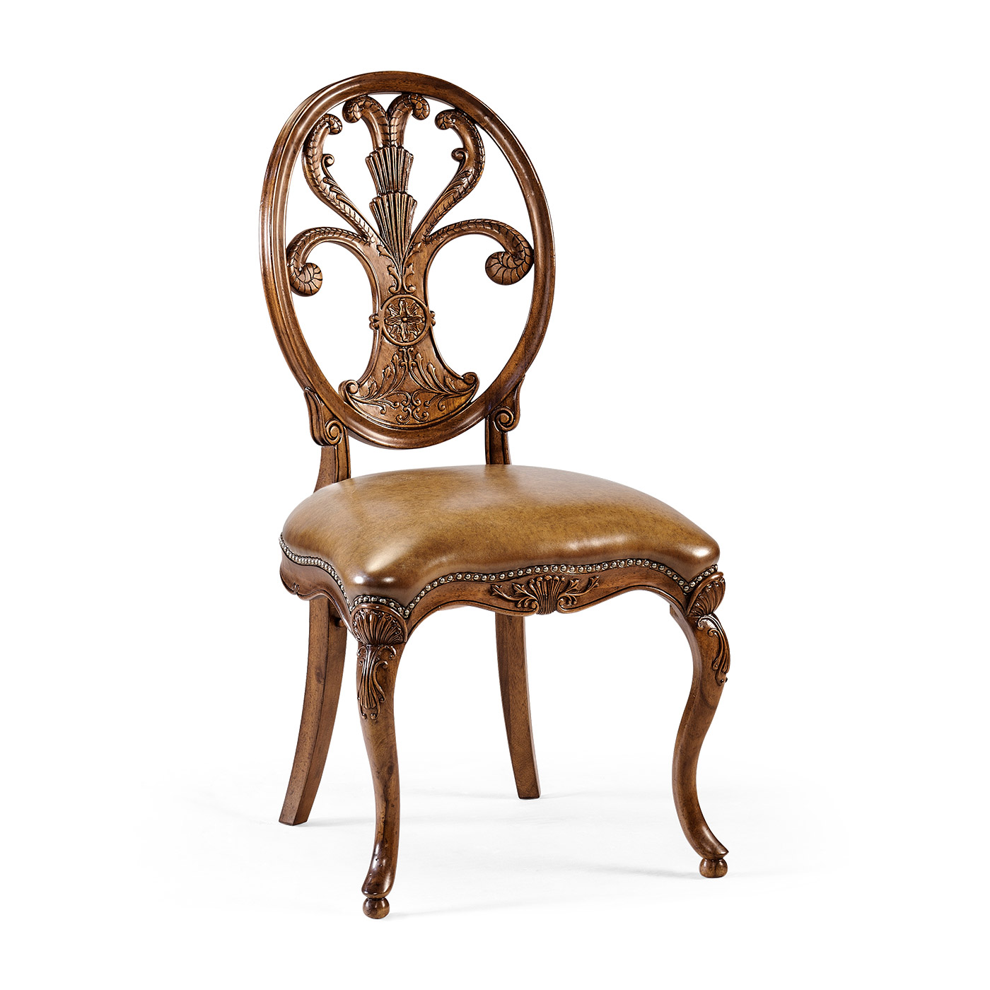 Sheraton Walnut Oval Back Side Chair