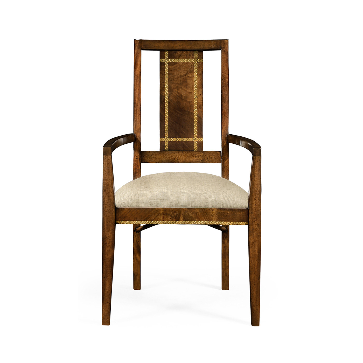 Craftsman's mahogany dining/occasional chair with herringbone inlay detail (Arm)