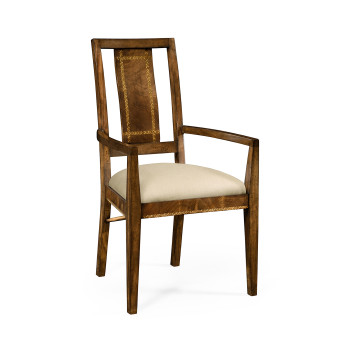 Craftsman's mahogany dining/occasional chair with herringbone inlay detail (Arm)