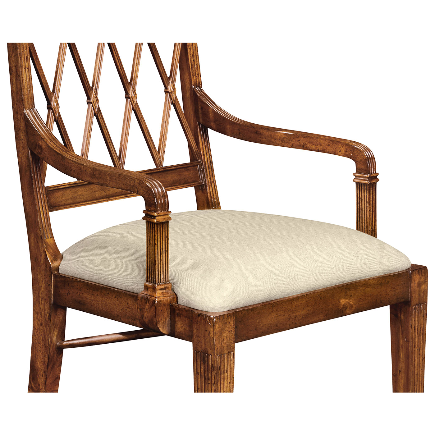 Regency Style Lattice Back Dining Arm Chair