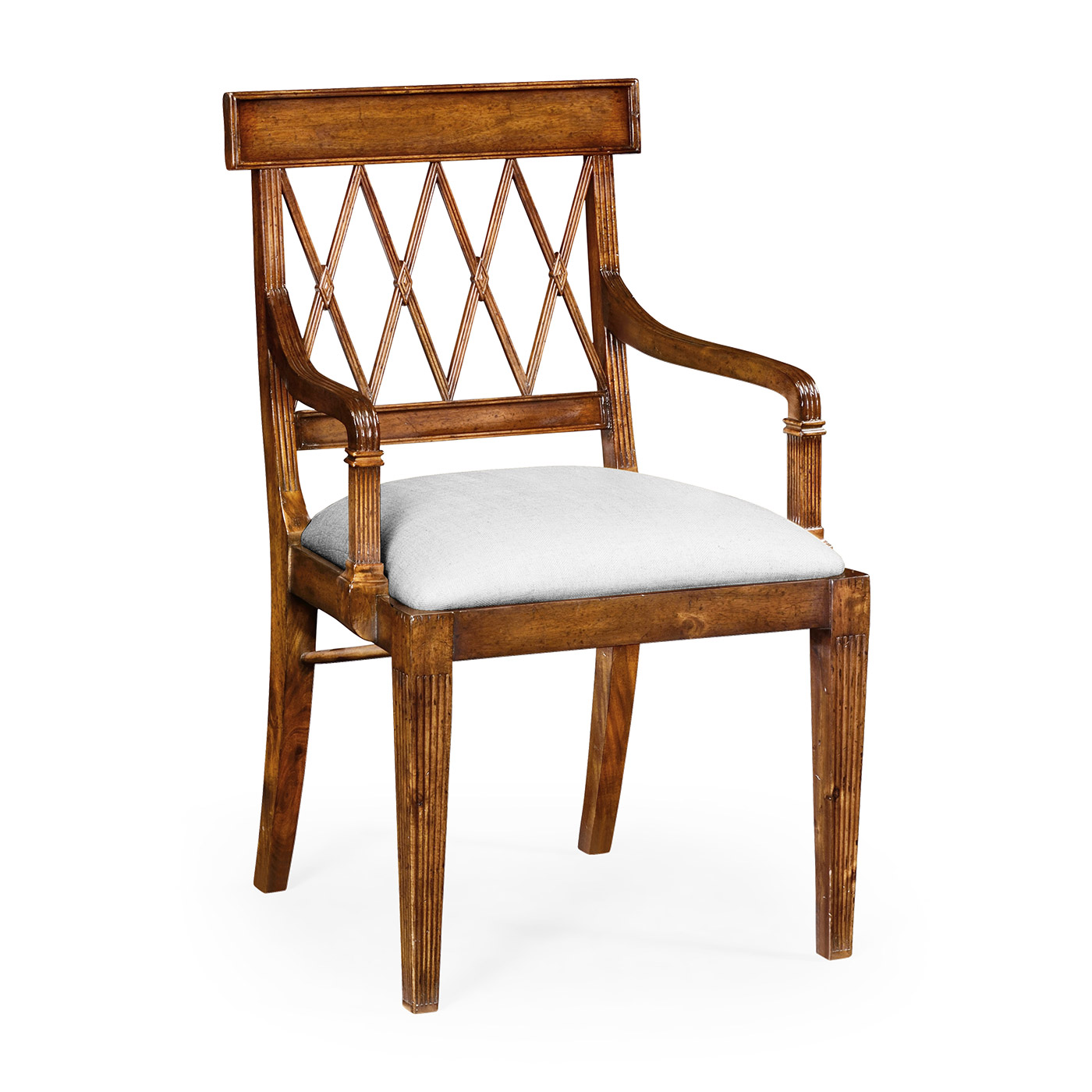 Regency Style Lattice Back Dining Arm Chair