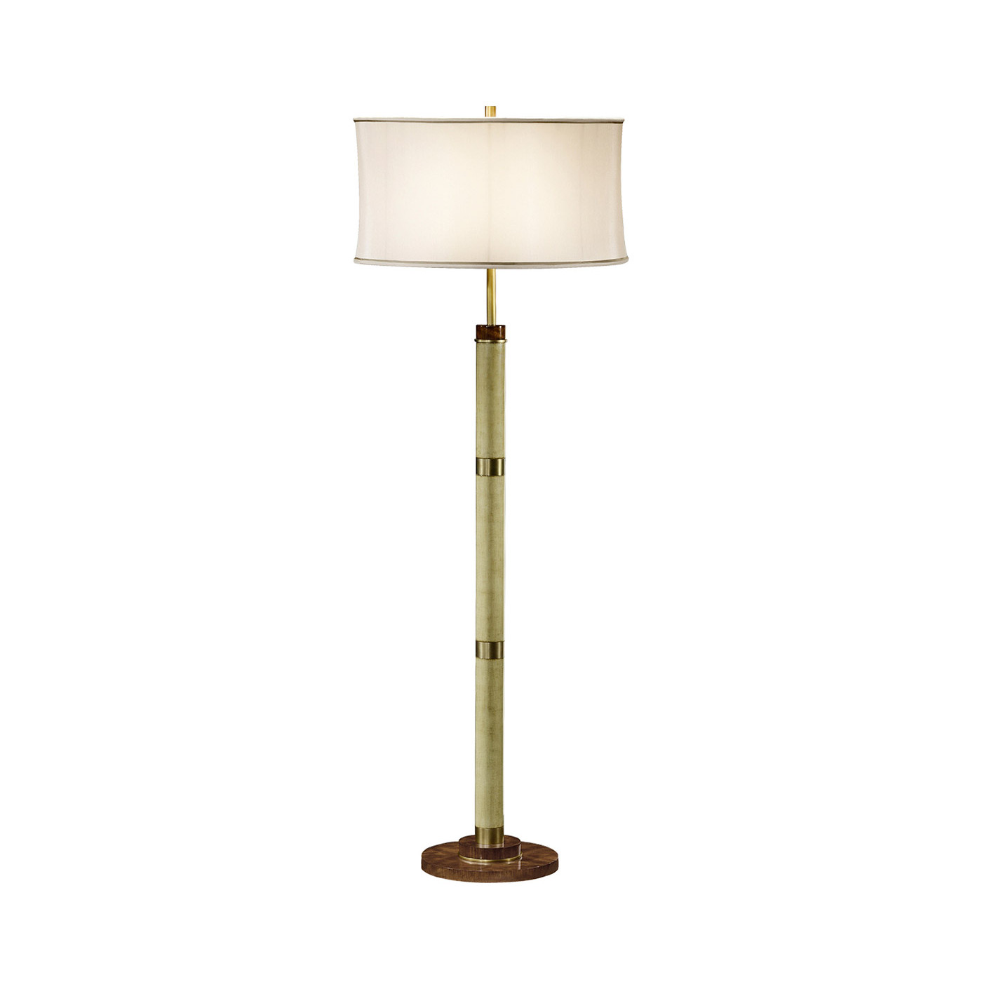 Sage finish hyedua circular column floor lamp