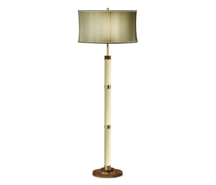 Ivory Finish Hyedua Circular Column Floor Lamp