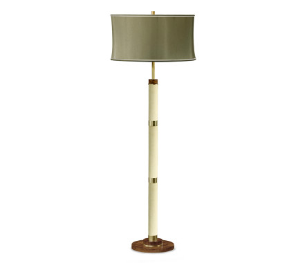 Ivory Finish Hyedua Circular Column Floor Lamp