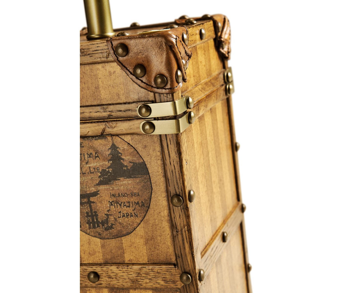 Striped Travel Trunk Style Table Lamp