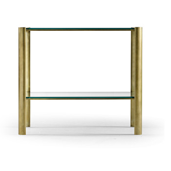 Brass & Glass End Table