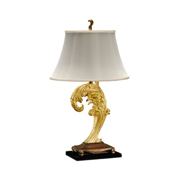 Asymmetric Gilded Leaf Table Lamp