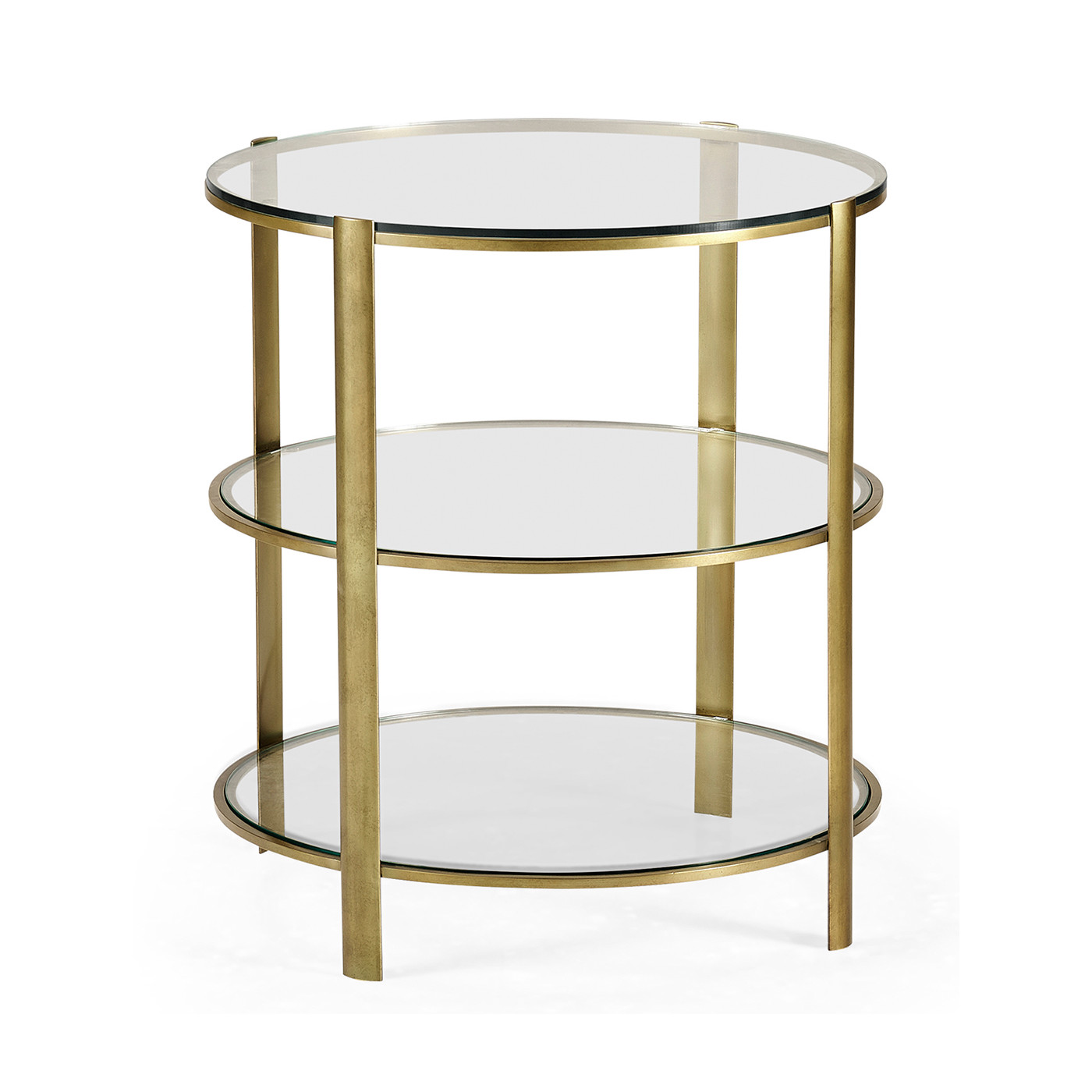 Cosmo Round Antique Brass End Table
