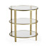 Cosmo Round Antique Brass End Table