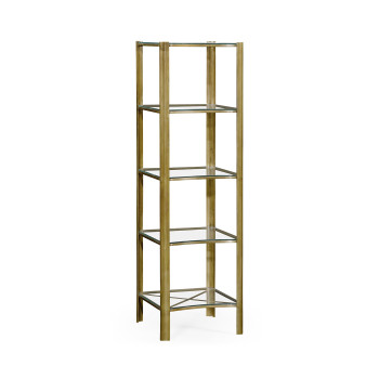 Brass & Glass Five Tier Étagère