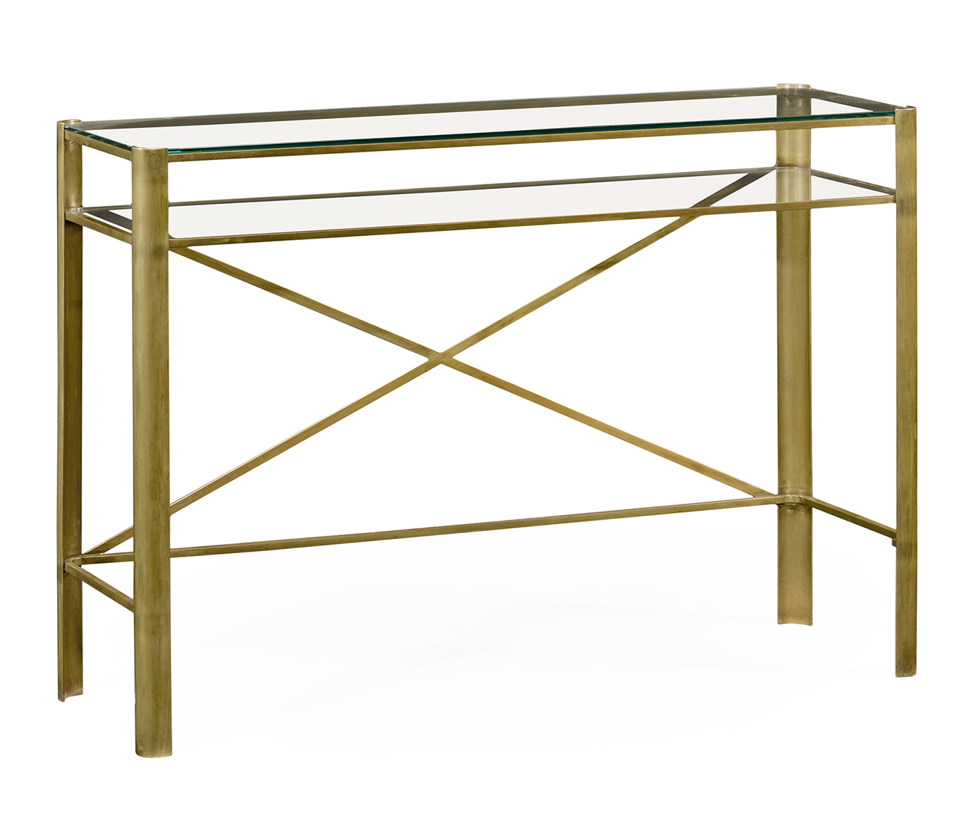 Brass & Glass Rectangular Console