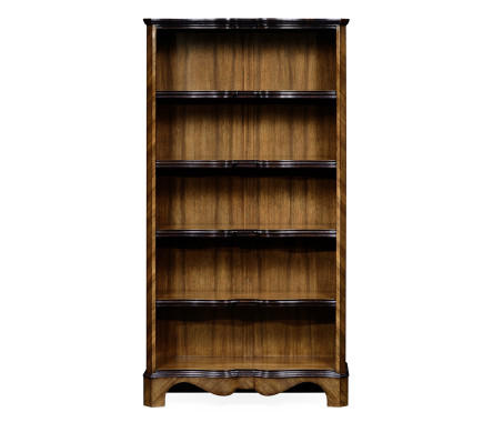 Tall Argentinian Walnut Open Bookcase