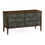 Faux Macassar Ebony & Anthracite Shagreen Double Chest of Drawers