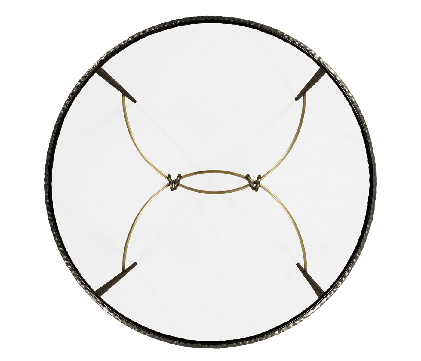 Hammered Antique Black Brass Circular Centre Table