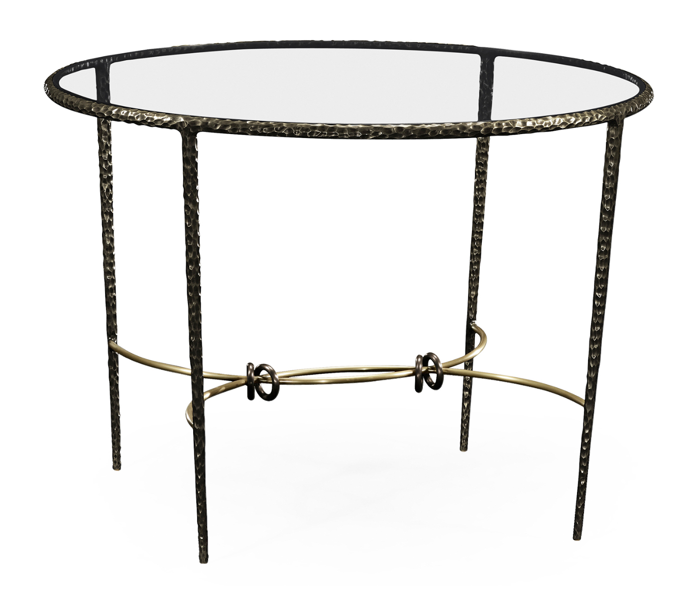 Hammered Antique Black Brass Circular Centre Table