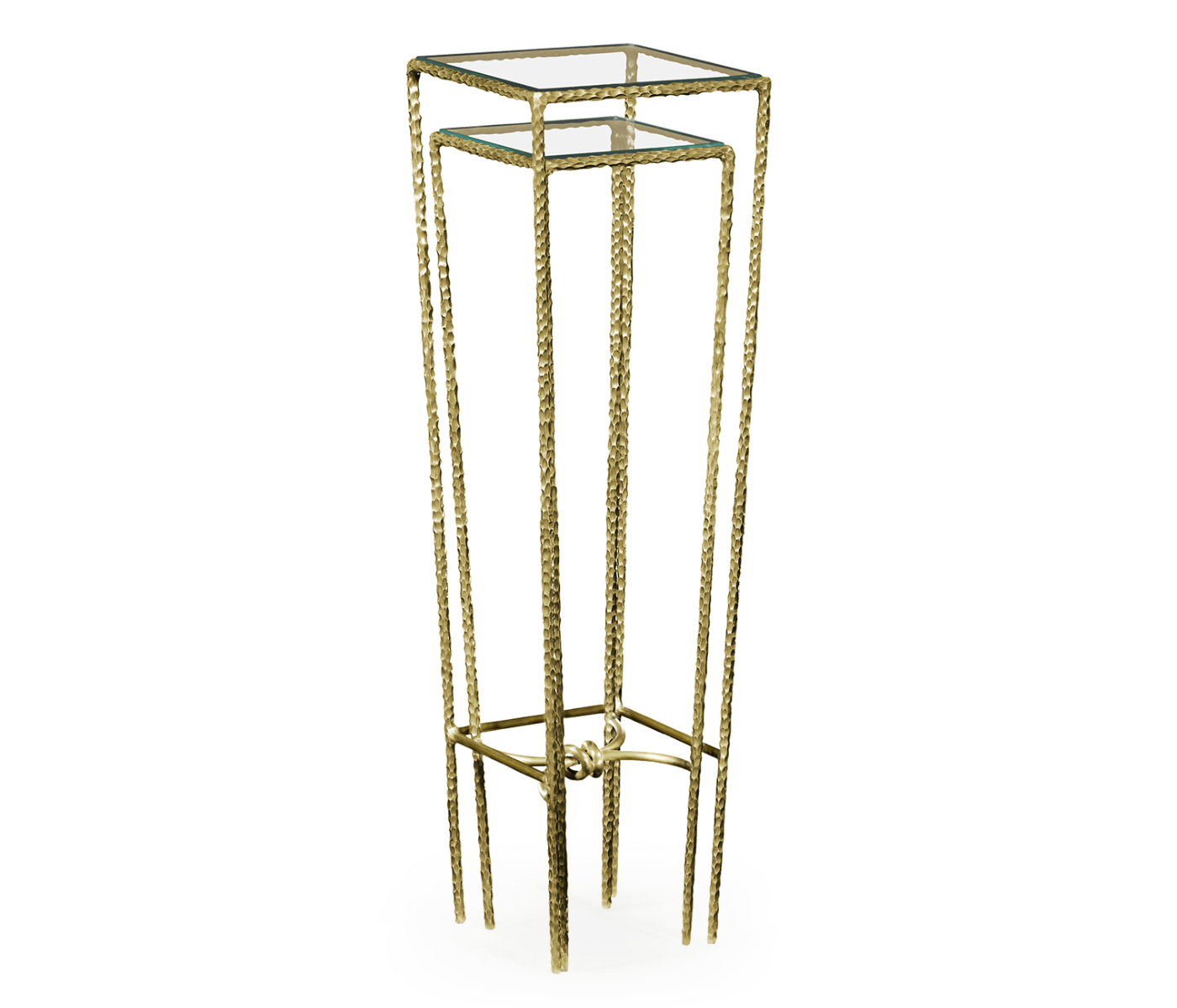 Brass hammered nesting tables