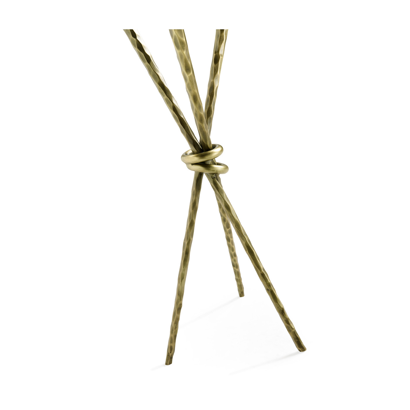 Hammered Light Brown Brass Circular Wine Table