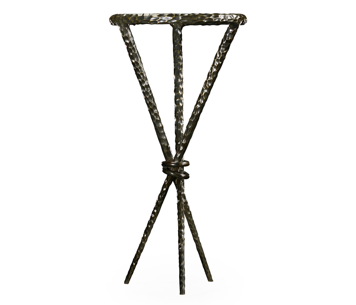 Hammered Antique Black Brass Circular Wine Table