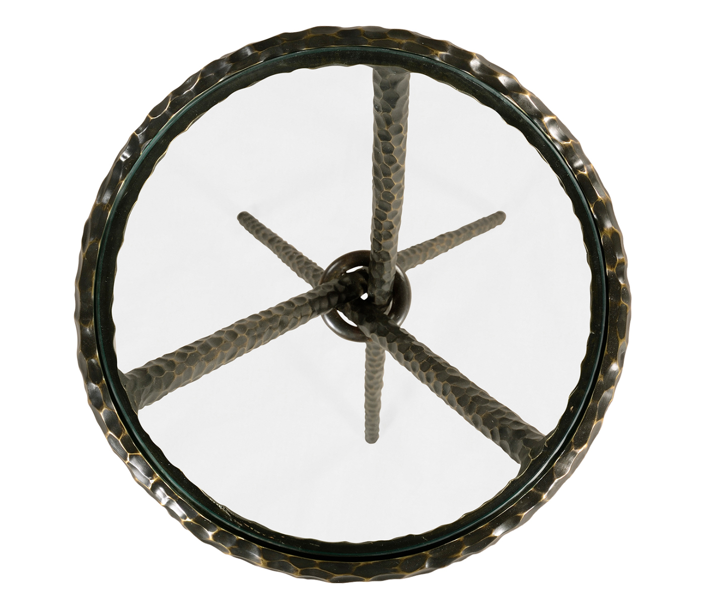 Hammered Antique Black Brass Circular Wine Table