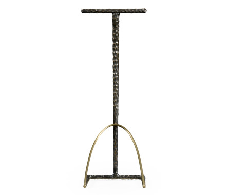 Hammered Antique Black Brass Sofa Drinks Table