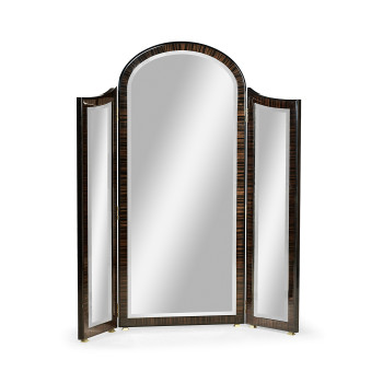 Triple Full Length Art Deco Macassar Ebony High Lustre Mirror