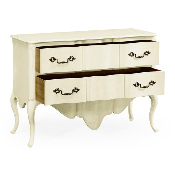 Linen painted French provincial chest of drawers