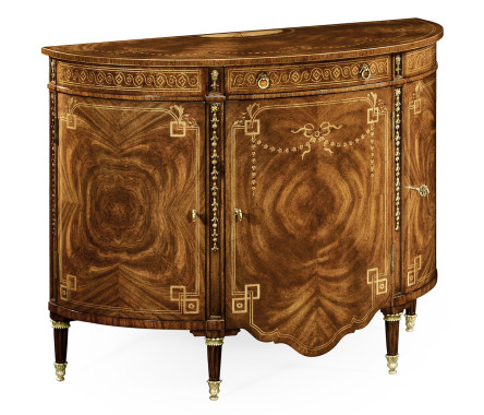 Sheraton Style Bowfront Light Walnut Commode