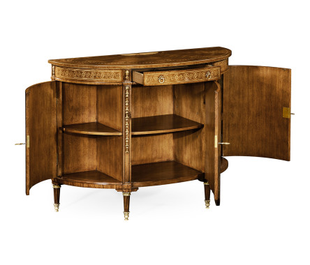 Sheraton Style Bowfront Light Walnut Commode