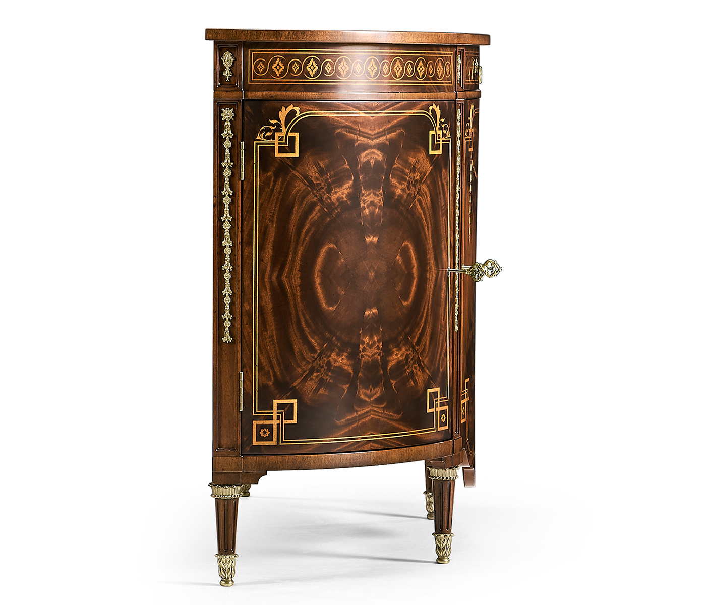 Sheraton Style Bowfront Light Mahogany Commode