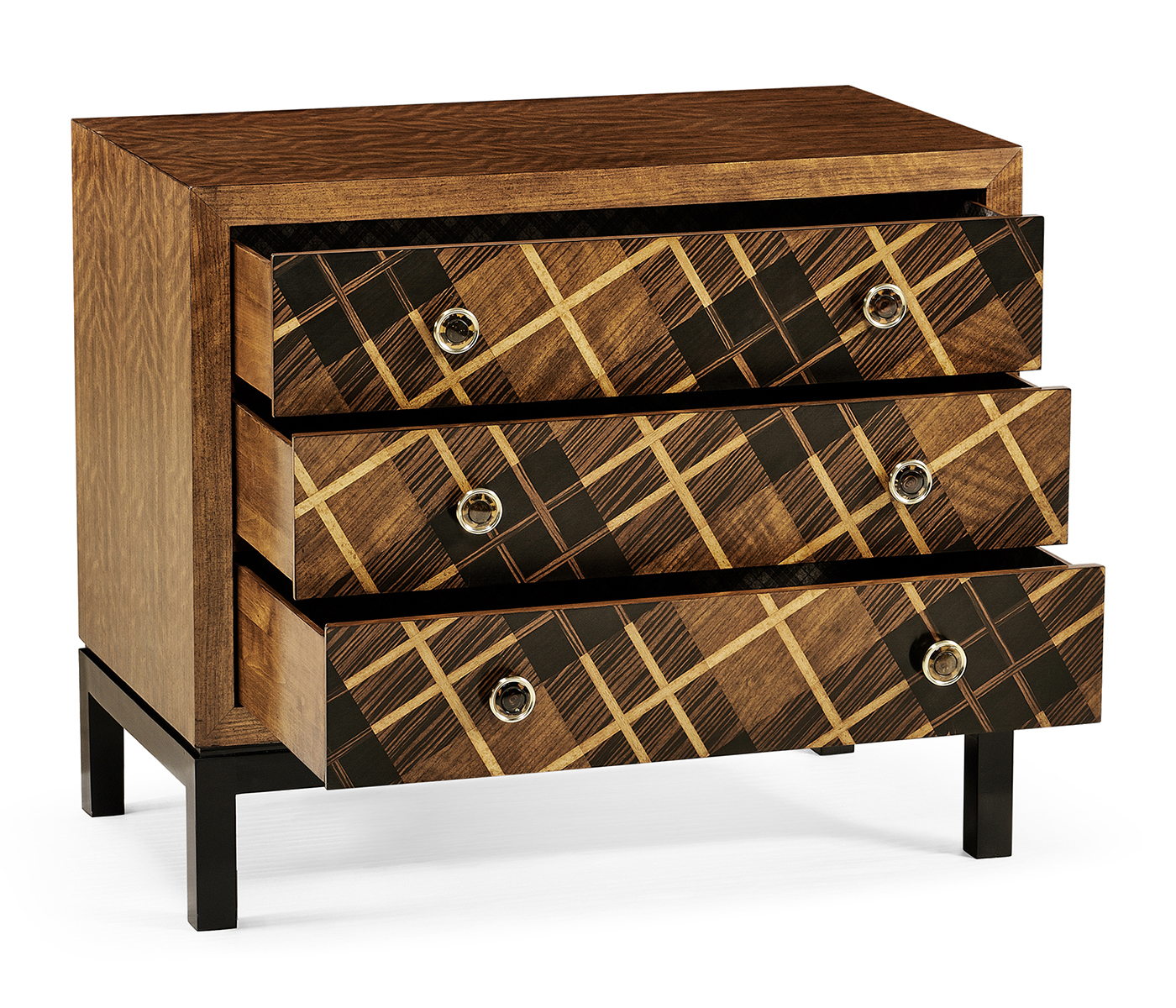 Hand Inlaid Tartan Low Chest