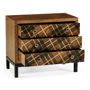 Hand Inlaid Tartan Low Chest