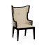Greek Key Design Biedermeier Black Arm Chair