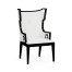 Greek Key Design Biedermeier Black Arm Chair