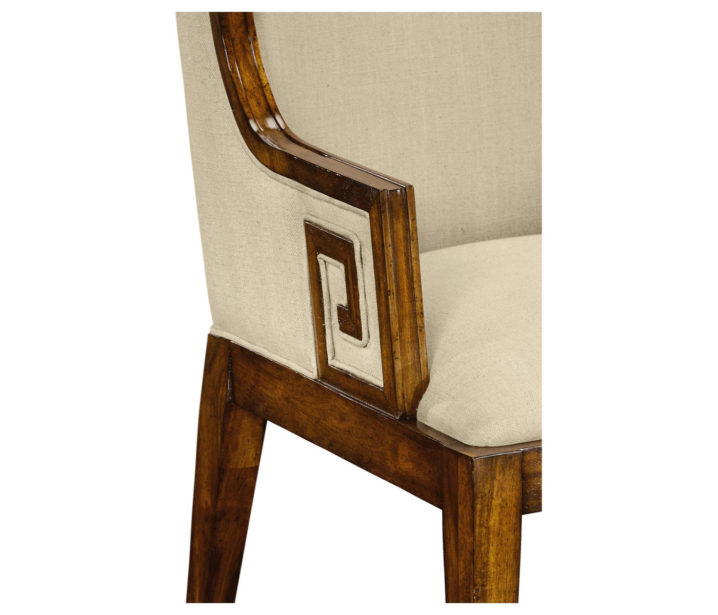 Greek Key Design Biedermeier Walnut Arm Chair