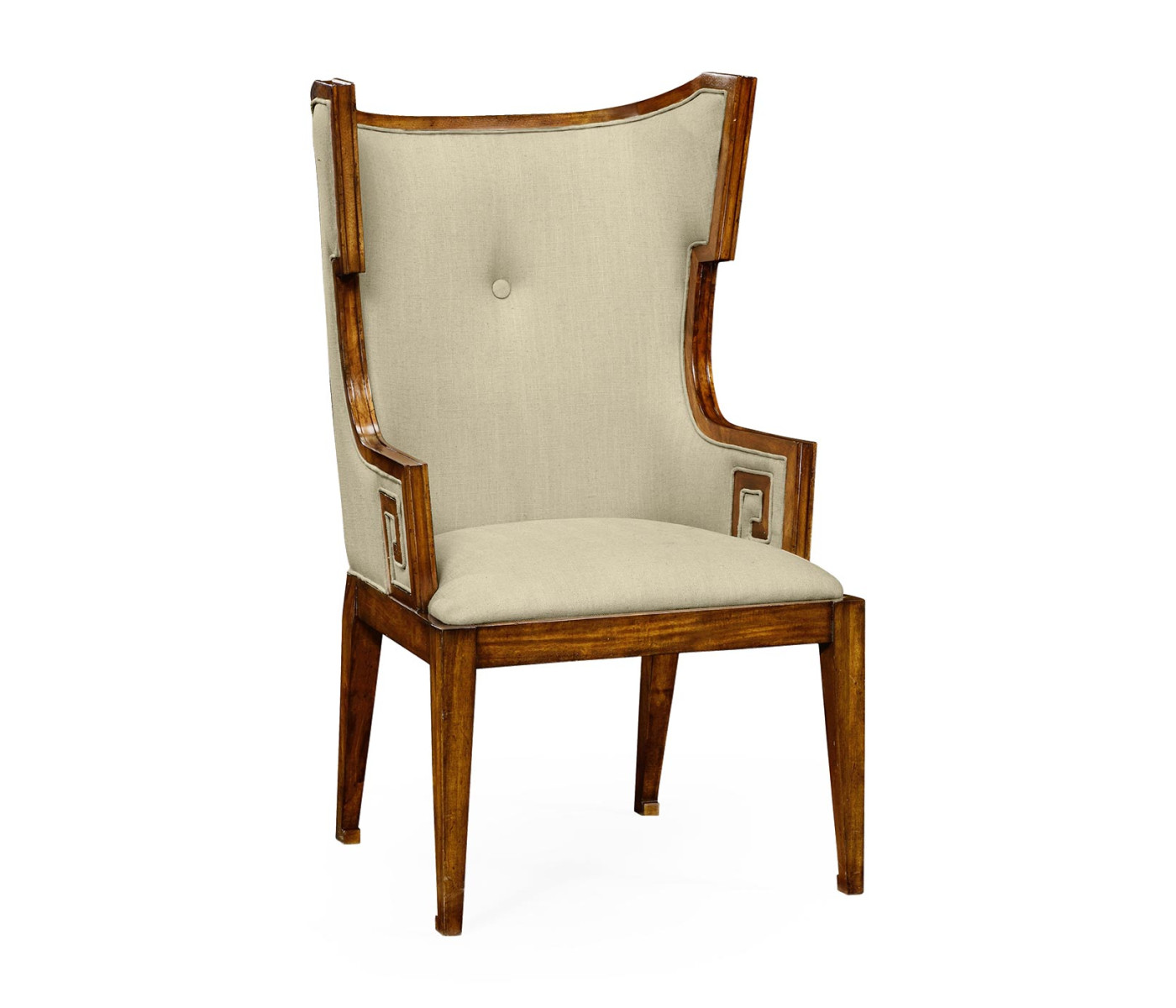 Greek Key Design Biedermeier Walnut Arm Chair