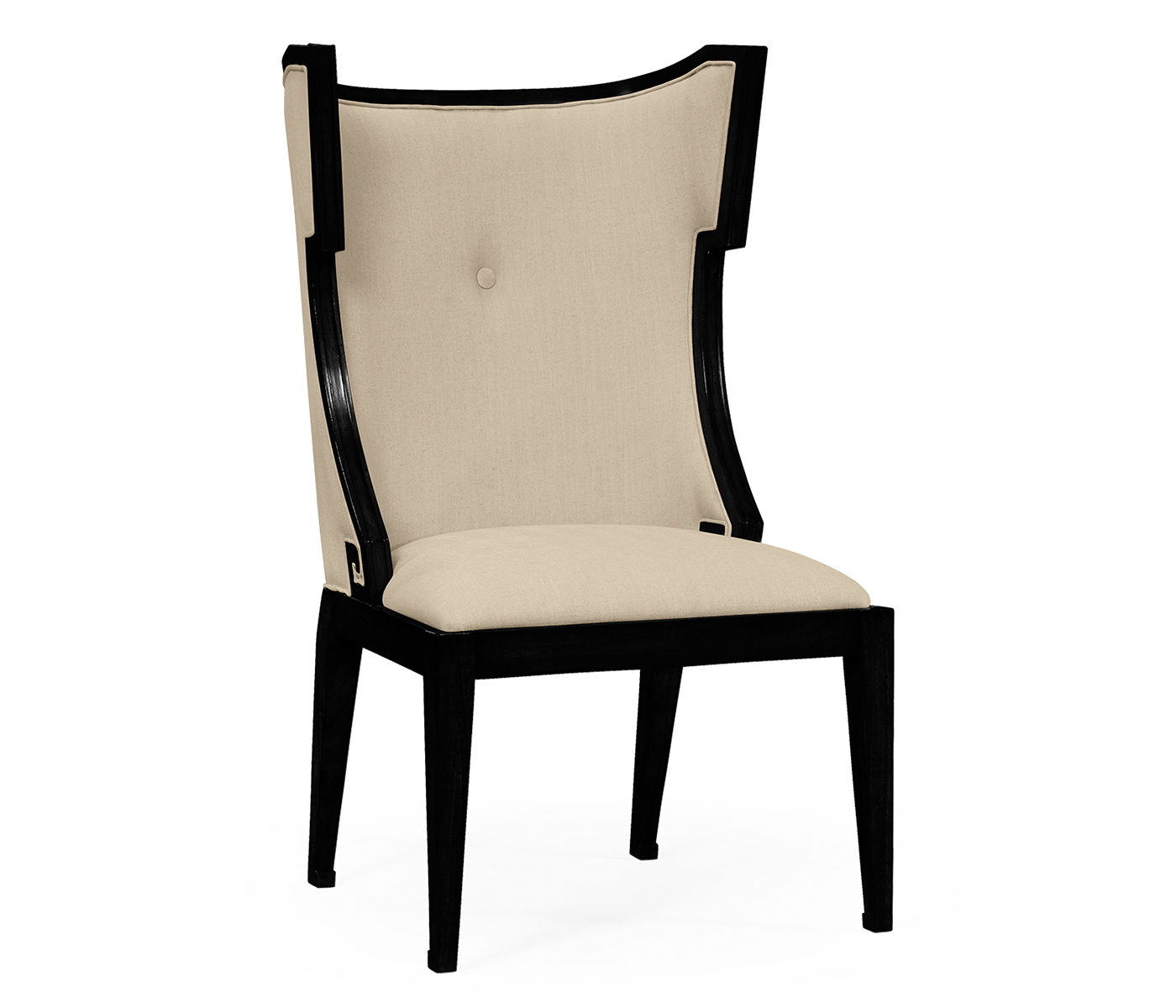Greek Key Design Biedermeier Black Side Chair