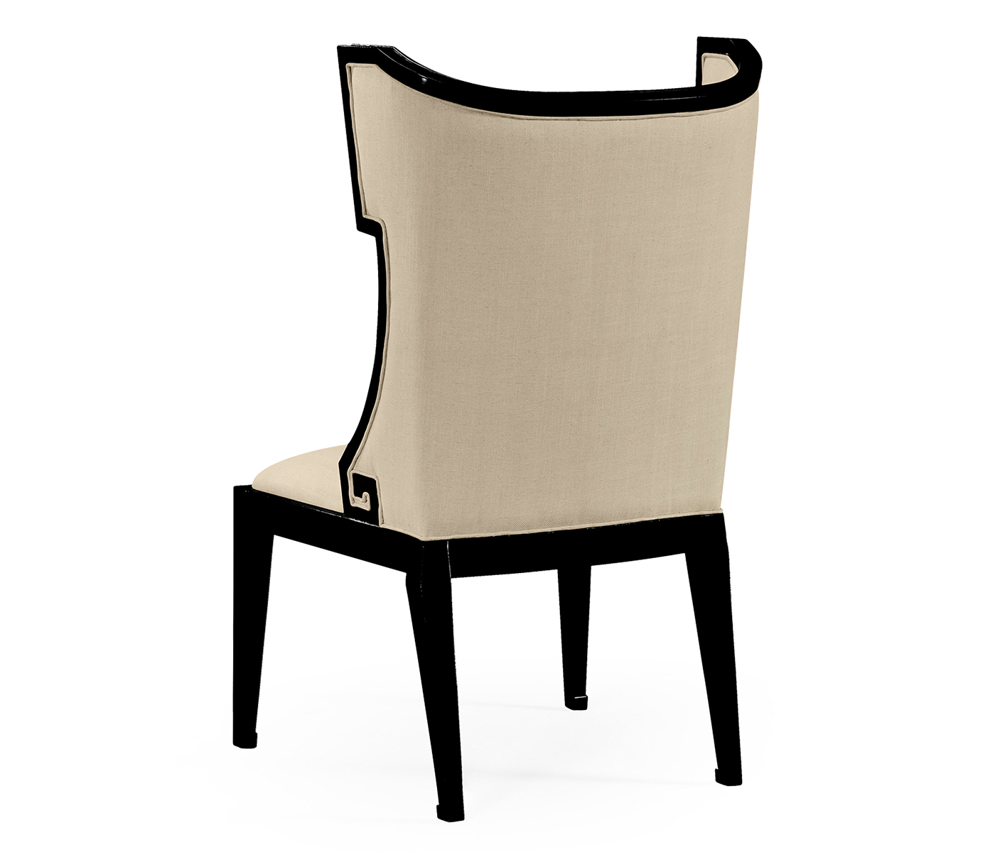 Greek Key Design Biedermeier Black Side Chair